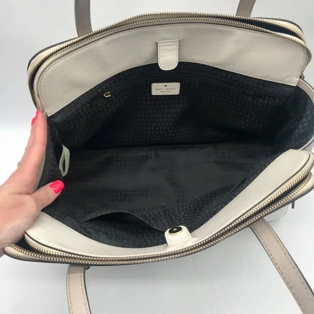 Kate Spade New York Ivory & Cement Grand Street Lydia Shoulder Bag